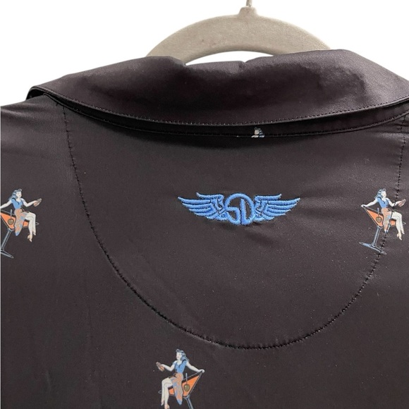 STRAIGHT DOWN Performance Golf Polo Martini Print Size Large - Picture 4 of 7